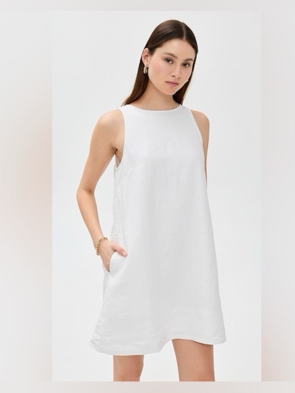 rag & bone White Sleeveless Rosalind Aline Cottonlinen Minidress size S